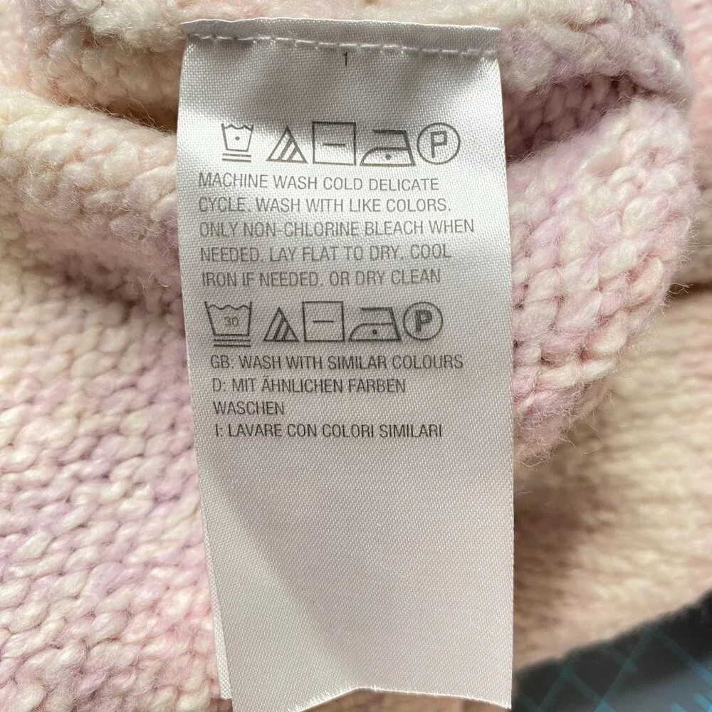 G.I.L.I soft‎ hooded sweater size medium pink white NWT cotton blend pastel